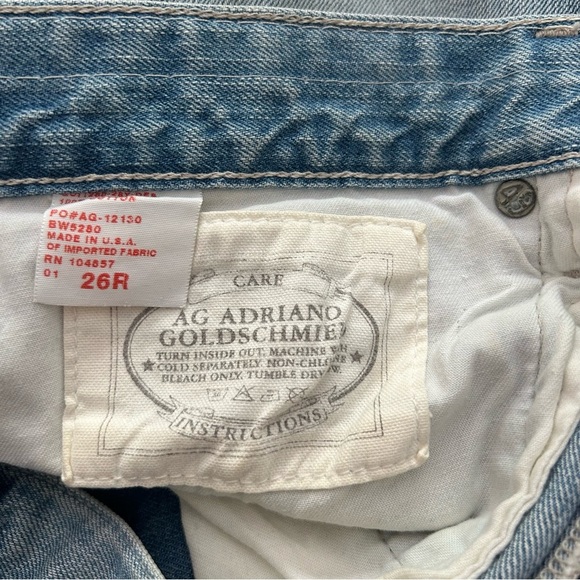 AG Ex-Boyfriend Crop Jeans Denim Pants Distressed Ankle Light Blue Size 26 Reg - Picture 15 of 15